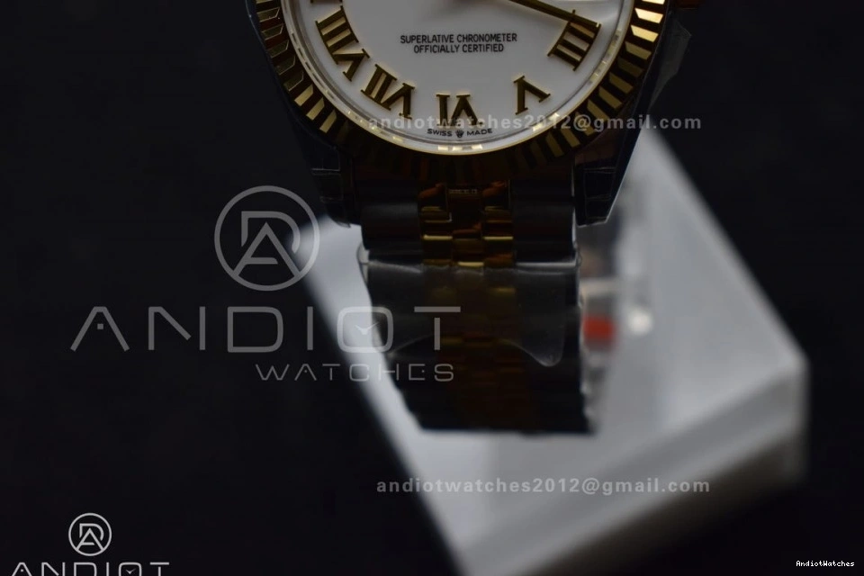 550 White DateJust 316L Roman GSF 31 Lightweight YG 278271 Bracelet Markers Steel President on Ladies Dial 1009